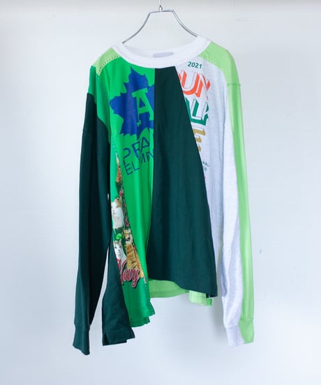 "芽吹く草木" sprouting vegetation long-sleeved T-shirt, Rebuild by vintages