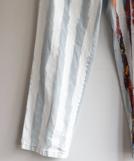 "ホワイト・ストライプス" The White Stripes painted pants, Based on Bleach vintage denim