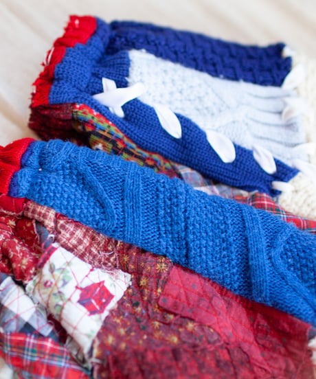 "つぎはぎのアームニット／レッグウォーマー 第四十五色" Arm Knit/Leg Warmers, Rebuild by vintages