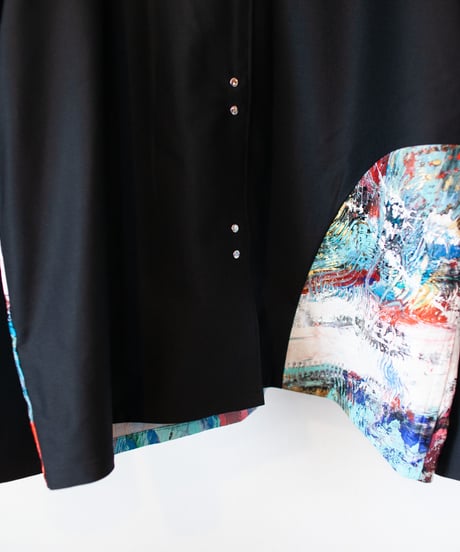 《0＜nisai+α≦Y》 metal hook paint shirt jacket / black formal wool