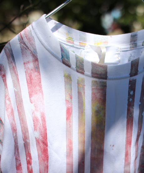 "色彩記録の手刷りのTシャツ 第二十色" T-shirt by Analog silk screen overlay blurring hand-print