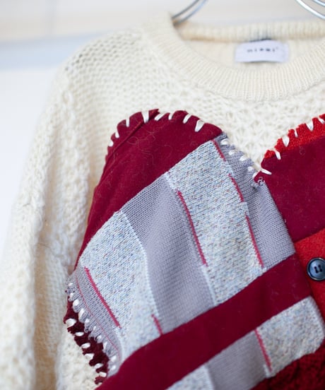 "つぎはぎのラブのセーター 第五色" patchwork of kove knit, Rebuild by vintages