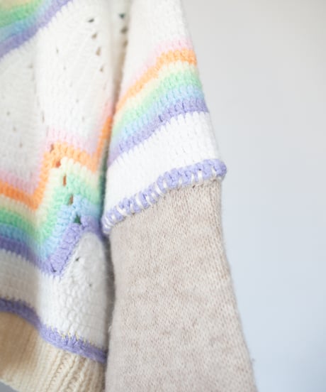 "虹のショートニット" Rainbow short-knit, Rebuild by vintages