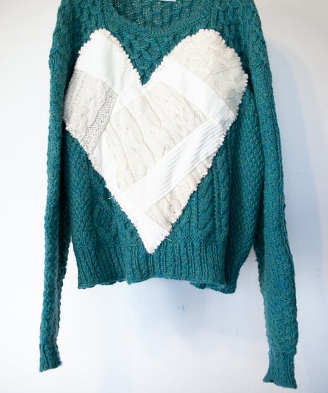 "つぎはぎのラブのセーター 第九色" patchwork of kove knit, Rebuild by vintages