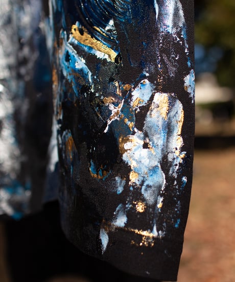 《0＜nisai+α≦Y》 metal hook paint coat / black formal wool