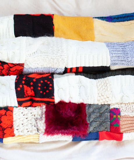 "つぎはぎのアームニット／レッグウォーマー 第四十四色" Arm Knit/Leg Warmers, Rebuild by vintages