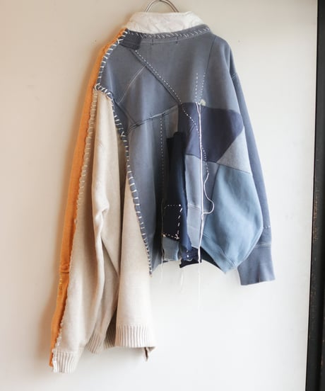 "虹の前の光" The light before rainbow pullover, reconstructed from mix vintages