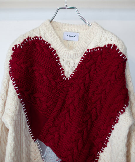 "つぎはぎのラブのセーター 第十三色" patchwork of kove knit, Rebuild by vintages