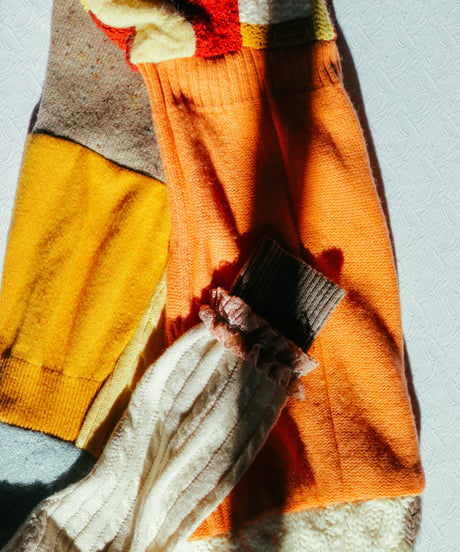 "サンセット・アンティーク" Vintage knit Rebuild Muffler by Antique Lace and Sunset
