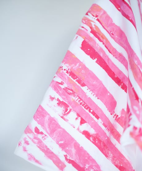 "まぶしいネオン" Dazzling neon, Hand-printed silk-screen T-shirt