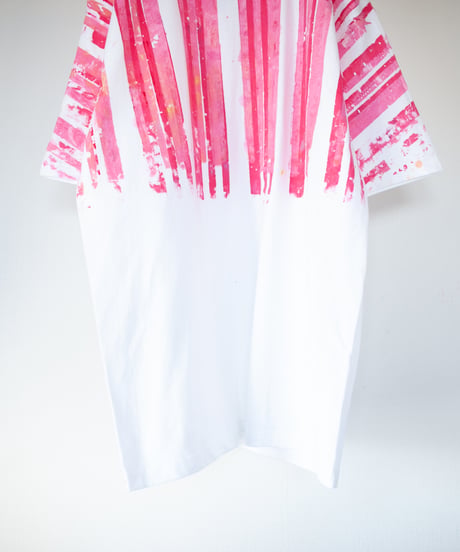 "まぶしいネオン" Dazzling neon, Hand-printed silk-screen T-shirt