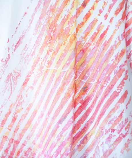 "色彩記録の手刷りのTシャツ 第十色" T-shirt by Analog silk screen overlay blurring hand-print