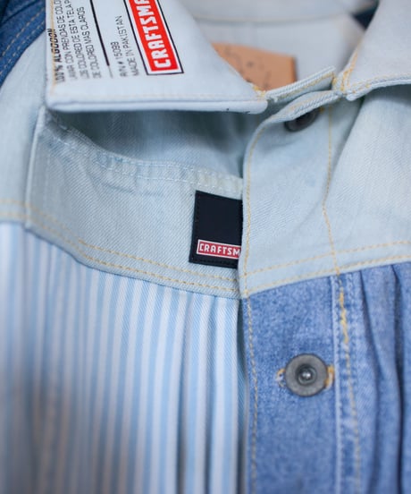 《nisai × soma komatsuno》"おわらない青 遊青編" Patchwork oversized jacket, Rebuild by vintage denims