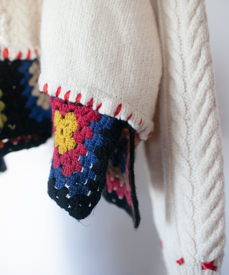 "火照る" hotel short-knit, Rebuild by vintages