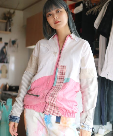 "ラヴァーソウルと百人のキス" Lover soul jacket, rebuild by vintages with 100 kisses