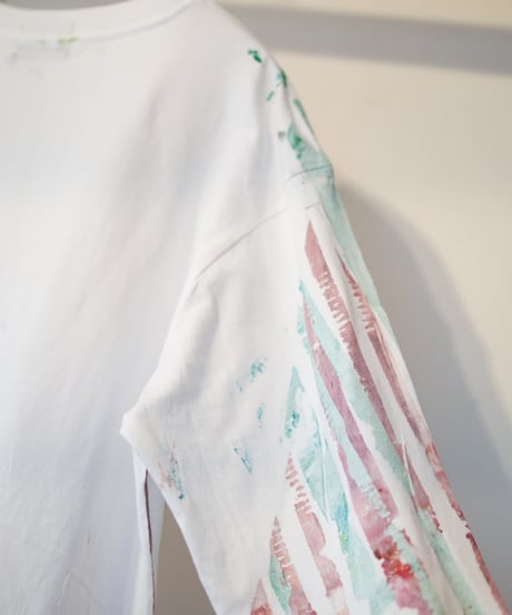 "色彩手刷りのロンT 2024年版 第三色" T-shirt with hand-printed colors