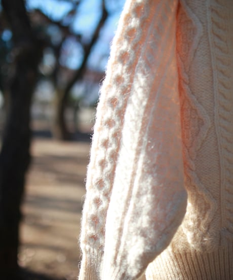 "青の向こうへ" Beyond blue knit, Rebuild by vintages