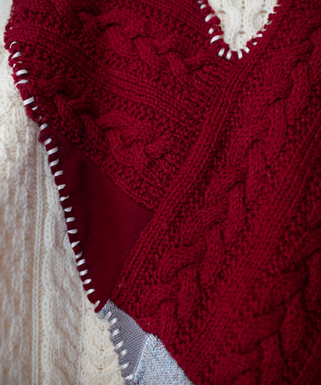 "つぎはぎのラブのセーター 第十三色" patchwork of kove knit, Rebuild by vintages