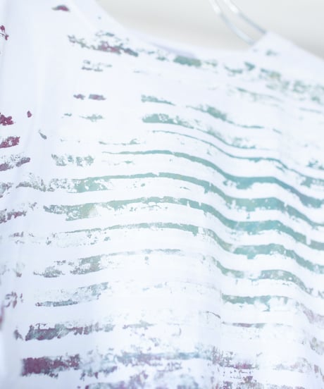"色彩記録の手刷りのTシャツ 第十九色" T-shirt by Analog silk screen overlay blurring hand-print