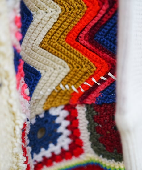 "揺れる虹のカーディガン" Swaying rainbow cardigan, rebuild by vintages