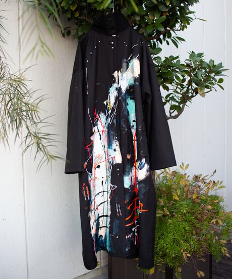 《0＜nisai+α≦Y》 metal hook paint coat / black formal wool