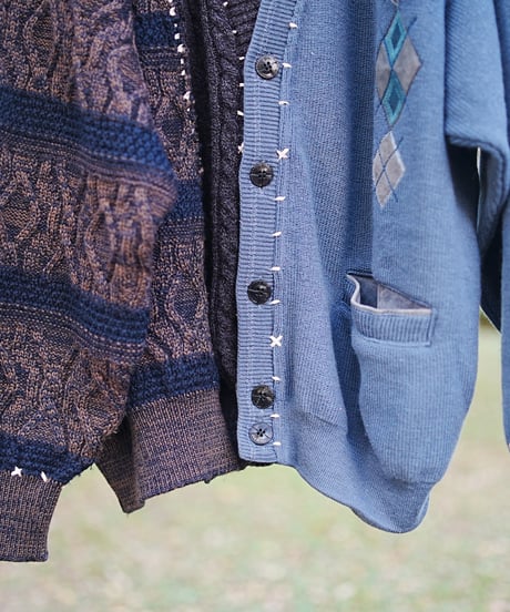 "理と青のカーディガン" Reason and Blue Cardigan, rebuild by vintages