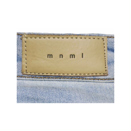 mnml(ミニマル) ブリーチ加工ボーンデニムパンツ