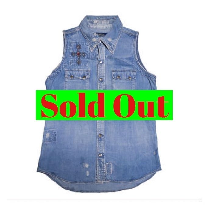 希少vintagegoaゴアダメージデニムベスト seyto（セイト）の「Damage zip denim vest / ダメージジップ