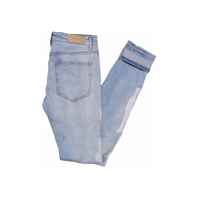 mnml(ミニマル) ブリーチ加工ボーンデニムパンツ | 少しマニアックな