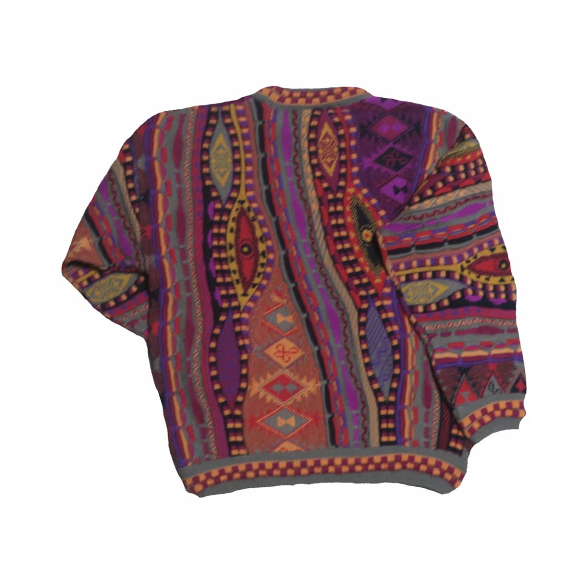 ★美品★カルロ アルベルト/オーストラリア製/3D立体ニット/セーター/ニット/マルチカラー/Lサイズ/長袖/ウール/CARLO O/E0EQ0201 ☆美品☆カルロ アルベルト/オーストラリア製/3D立体ニット/セーター