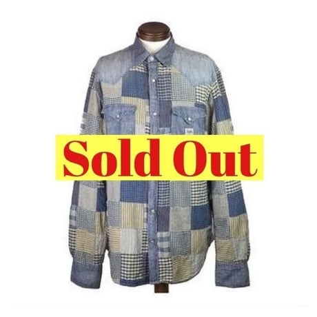 DENIM&SUPPLY Ralph Lauren(デニムアンドサプライ ラルフローレン) ユーズド加工パッチワークデニムシャツ