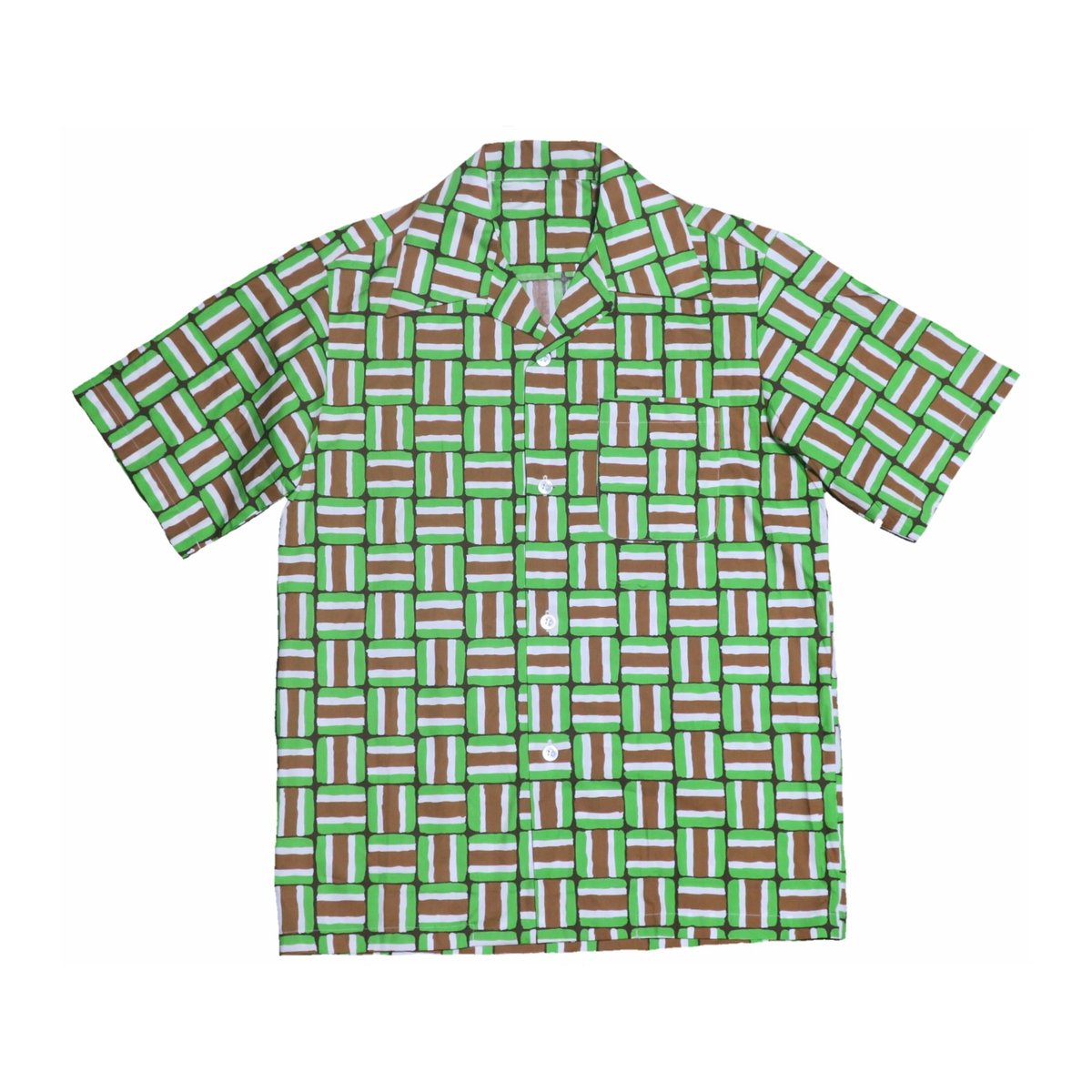 【古着 PROFIELD 柄シャツ　総柄　ボーダー柄　ネイビー　ベージュ　XL】 ザ テリトリー アヘッド ガーゼ 総柄 ボーダー | ビンテージ古着