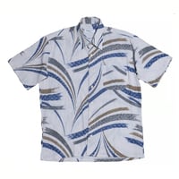 高島ちぢみ 柄シャツ