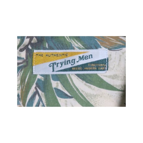 90s Trying Men(トライイングメン) ボタニカル柄シャツ 総柄