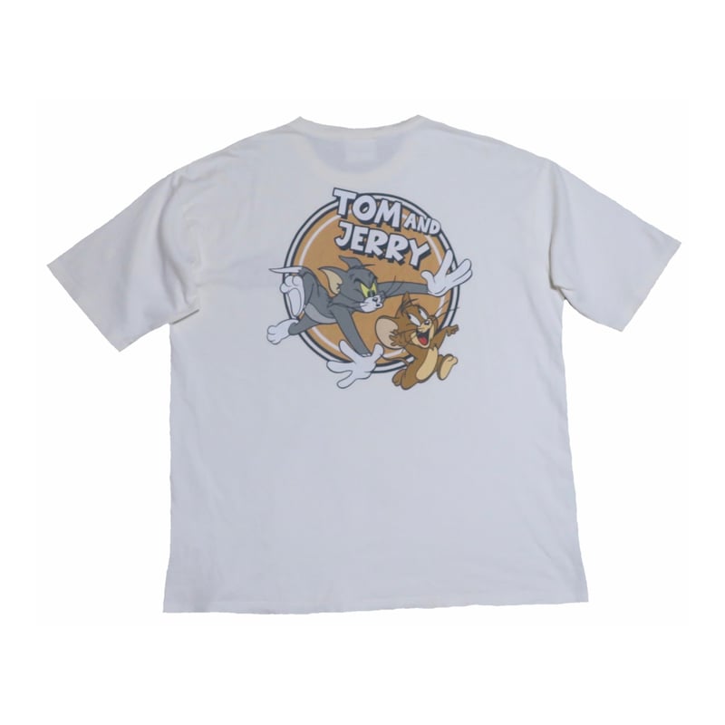 （62）トムとジェリー Tシャツ グレーフリーサイズ GRAND-BACK 【大きいサイズ】トムとジェリー 両面プリント