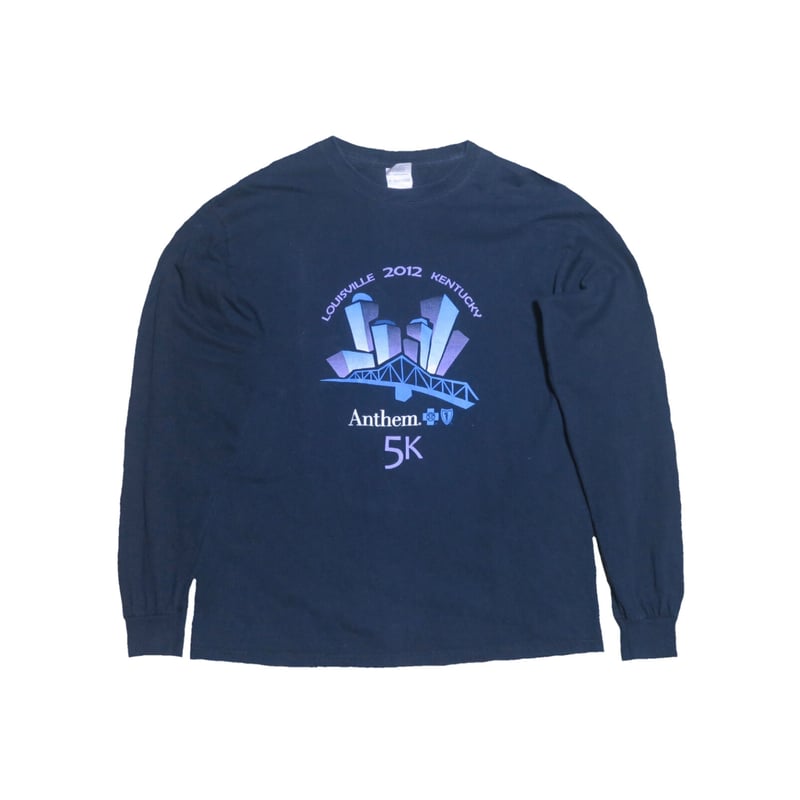 GILDAN ブラック ロングスリーブ Tシャツ　クリスタルレイク GILDAN ロンt メンズ 無地 長袖 丸首 レディース ロングスリーブ