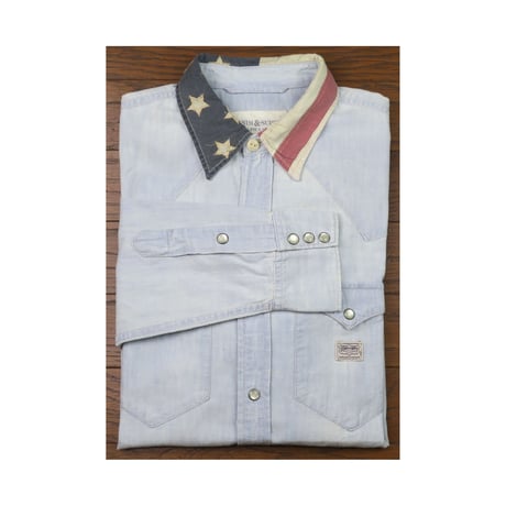 DENIM&SUPPLY Ralph Lauren(デニムアンドサプライ ラルフローレン) ユーズド加工シャンブレーシャツ