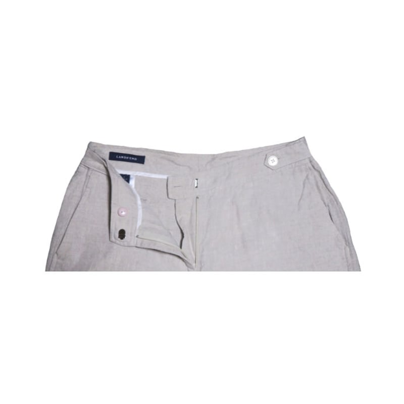 美品　Lands' End ランズエンド リネン長袖シャツ L ベージュ 美品 Lands' End ランズエンド リネン長袖シャツ L ベージュ
