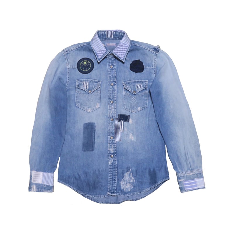 BlueBlue　デニム　 長袖シャツ　メンズ　サイズ2 BLUE BLUE(ブルーブルー) デニムシャツ | 少しマニアックな古着