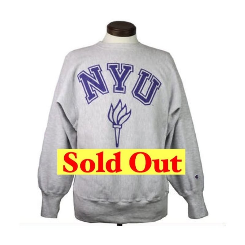 90s チャンピオンNYU トーチ スウェット グレー リバースウィーブ 90s チャンピオンNYU トーチ スウェット グレー リバースウィーブ