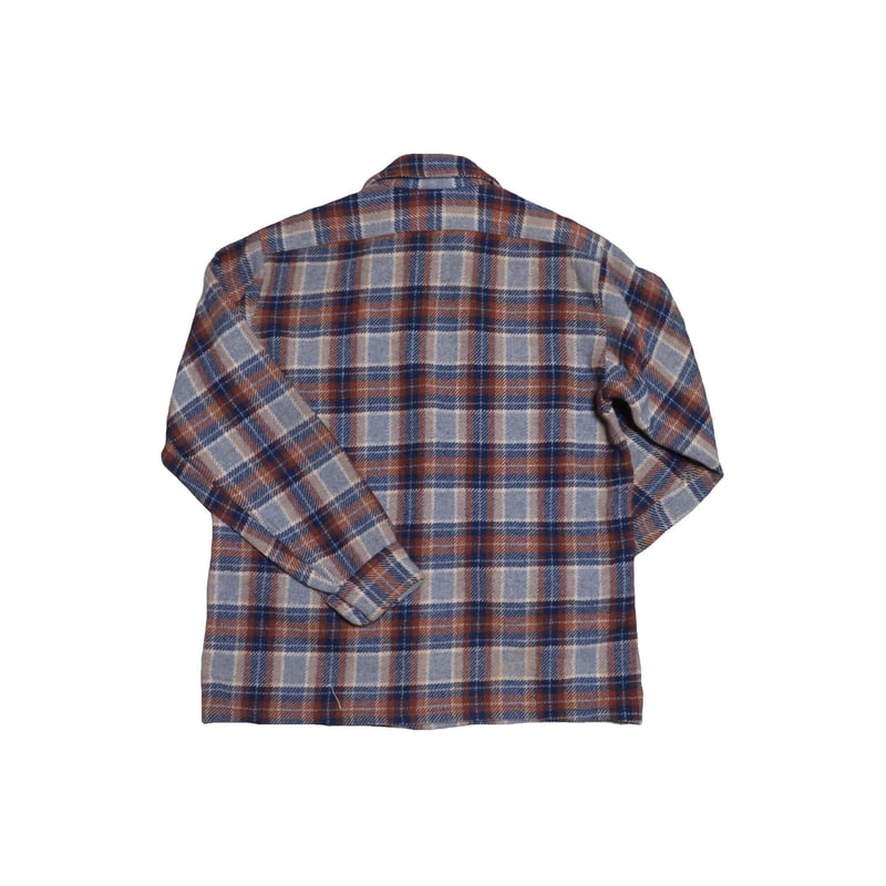 古着90年代USA製ペンドルトンウールシャツLマルチチェック　エルボーパッチ 古着 90-00s Pendleton エルボーパッチ オンブレ シャドー