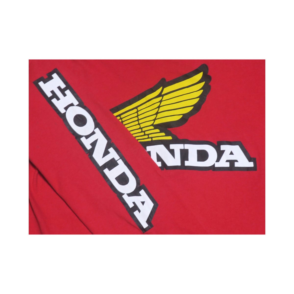 USA製 HONDA　トリコロールカラー　ビッグプリント　ジャージ素材ロンT USA製 HONDA トリコロールカラー ビッグプリント ジャージ素材