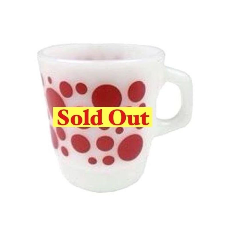 FireKing ファイヤーキング ソルト&ペッパー ポルカドット（赤） 赤系