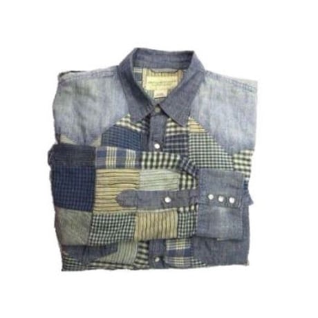 DENIM&SUPPLY Ralph Lauren(デニムアンドサプライ ラルフローレン) ユーズド加工パッチワークデニムシャツ
