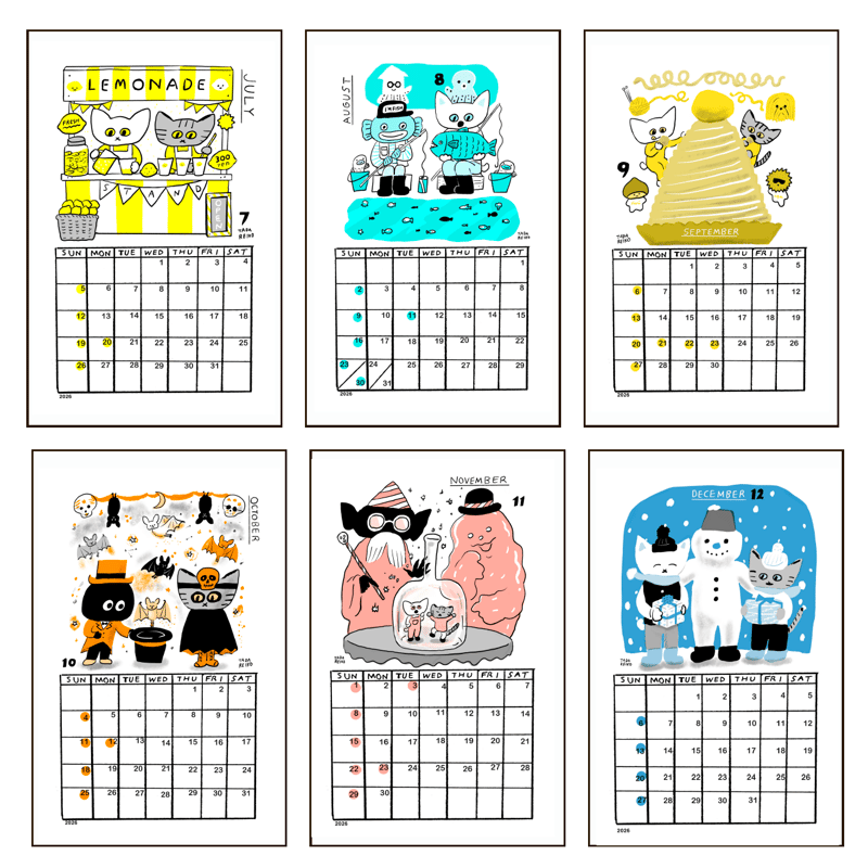 おちゃめでのんきなカレンダー2026 / タダレイコ | ホホホ座浄土寺店