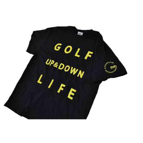 【5周年記念】ゴルフ我流道×NoN`s design T-shirt(B＆Yellow)