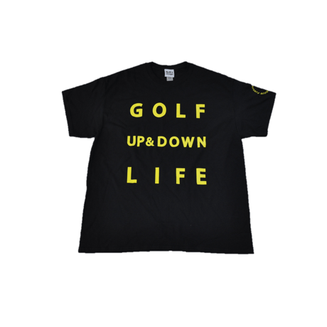 【5周年記念】ゴルフ我流道×NoN`s design T-shirt(B＆Yellow)