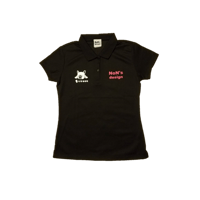 Lady`s-Slim Fit Golf Polo(Black)