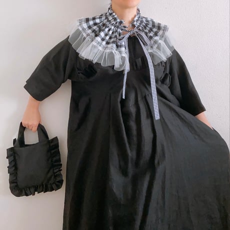 つけ襟 GINGHAM(BK)