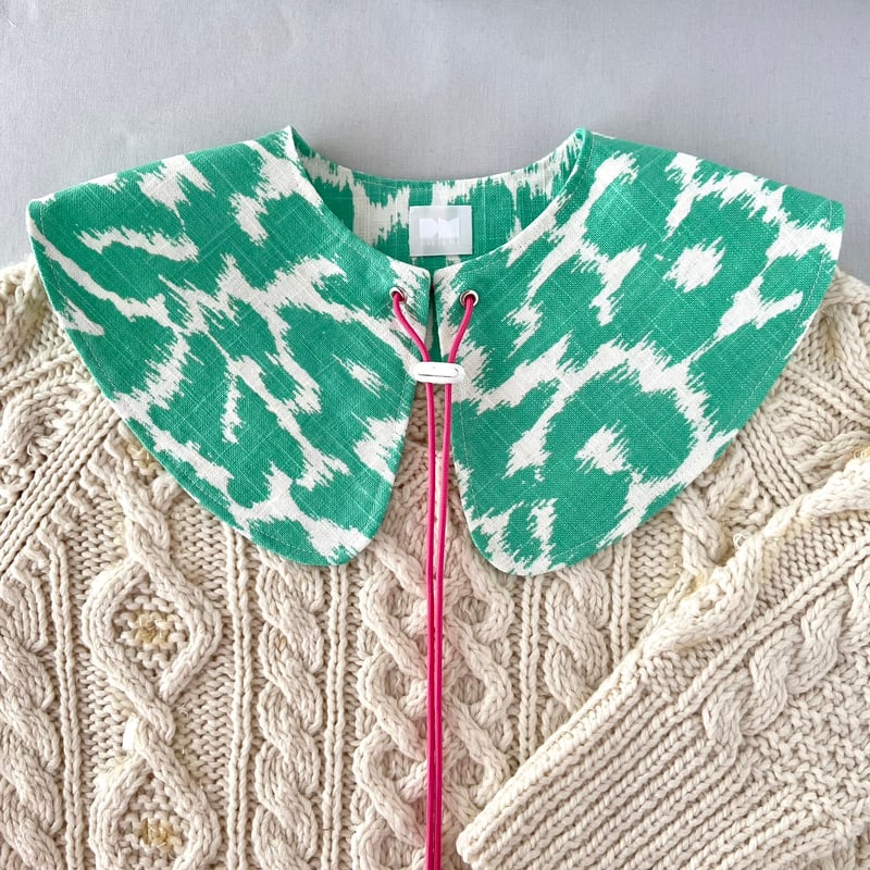 familiar チェック柄 つけ襟 S グリーン